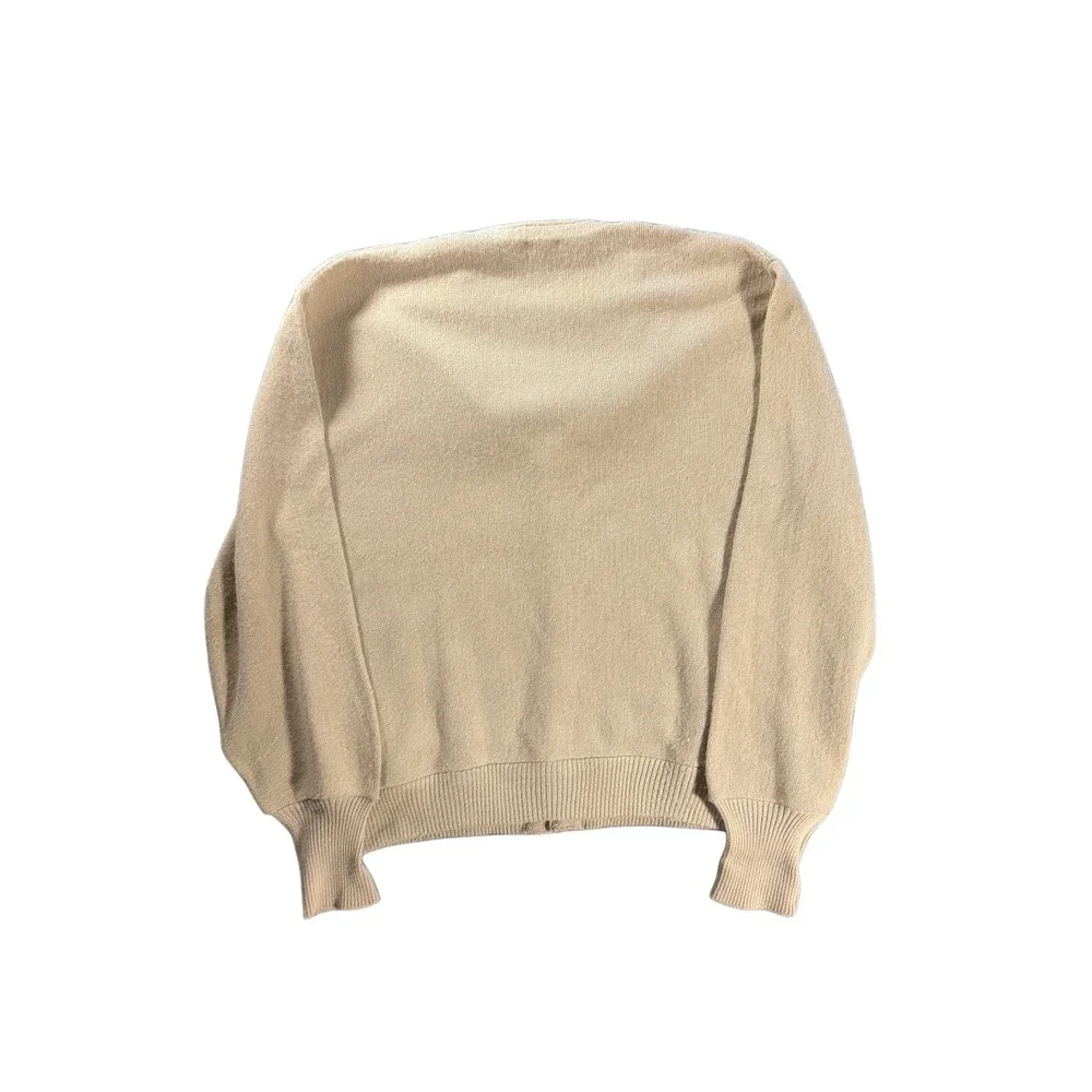 Vintage Arnold Palmer Robert Bruce Shaggy Cardigan Sweater Tan Beige Mens Medium